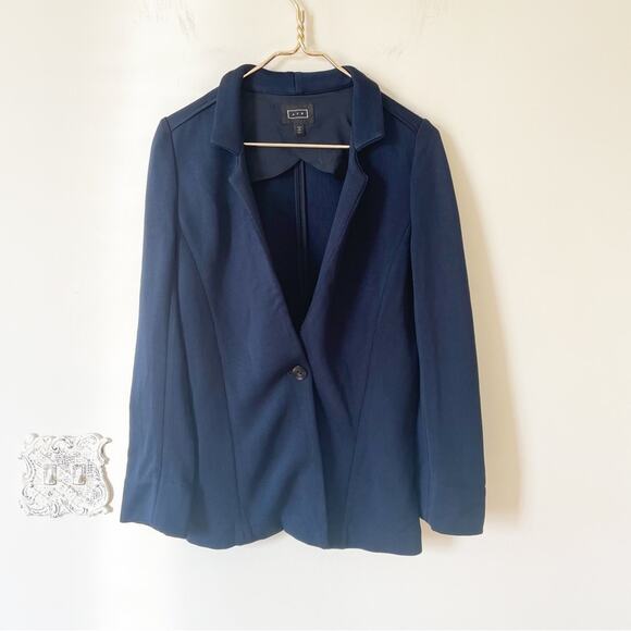 NWOT Ayr The Slinky Blazer Jacket Navy One Button Blazer 6 - Picture 5 of 11